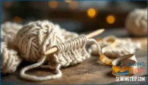 preparing to knit mittens