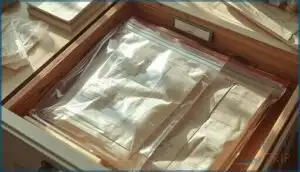 protecting tissue patterns with ziplock bags