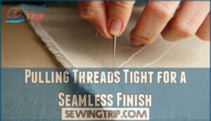 pulling threads tight for a seamless finish