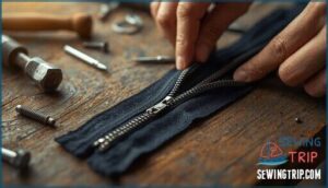 realigning the zipper