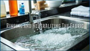 rinsing and neutralizing the fabric