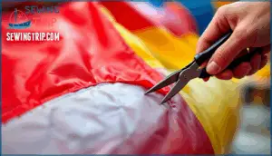 securing and trimming excess thread