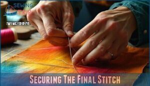 securing the final stitch