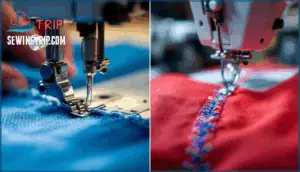selecting the right stitch type (lock stitch, overlock)