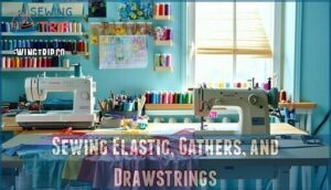 sewing elastic, gathers, and drawstrings