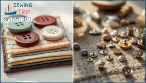 sewing flat buttons versus shank buttons