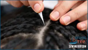 sewing in the hair extensions