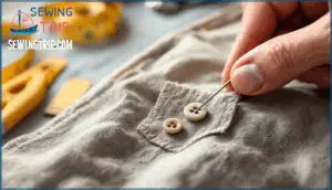 sewing through the button holes properly