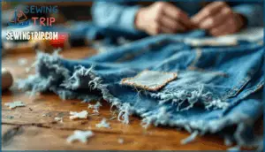 stop jeans from fraying in the crotch