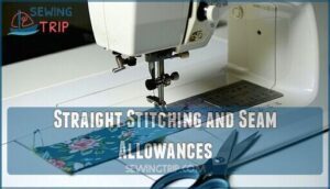straight stitching and seam allowances