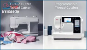 thread cutting button vs programmable thread cutting