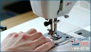 threading and pulling up the bobbin thread
