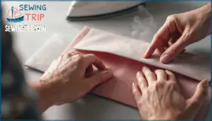 turning and pressing the envelope