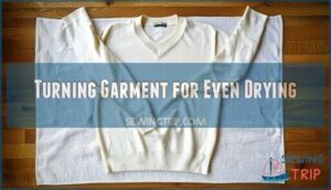turning garment for even drying
