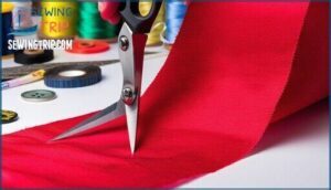 using pinking shears to prevent fraying