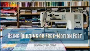 using quilting or free-motion feet