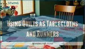 using quilts as tablecloths and runners