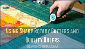 using sharp rotary cutters and quality rulers