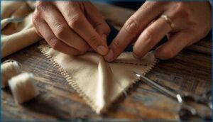 using slipstitches or running stitches for clean hems