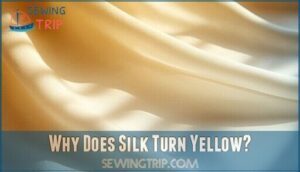 why does silk turn yellow