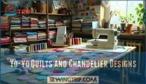 yo-yo quilts and chandelier designs