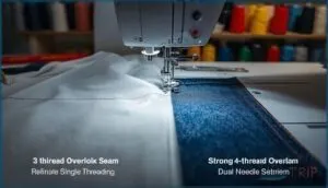 3-thread vs. 4-thread overlock stitches