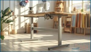 adjustable-height sewing tables