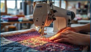 adjusting machine settings for quilting