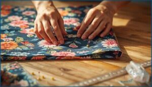 aligning, folding, and pinning fabric for cutting