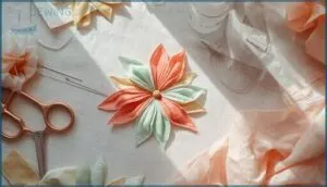 appliqué and fabric flowers