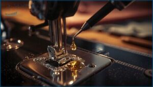 applying oil to moving parts