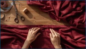 assembling and sewing the skirt panels