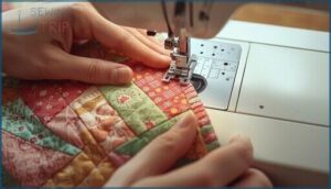 attaching binding to the quilt front