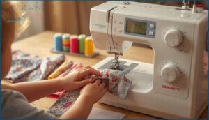 built-in stitches and buttonhole options