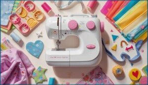 built-in stitches and presser feet options