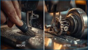 cleaning the machine before oiling