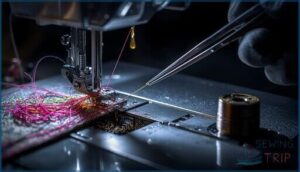 clearing thread and fabric jams