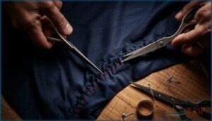 clipping, notching, and grading seams