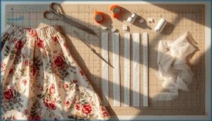 cutting skirt, waistband, and interfacing pieces