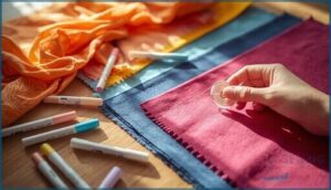 fabric markers and chalk for easy pattern transfer