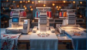 features of different embroidery machine types