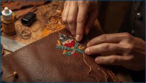 finishing and locking the stitch