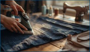 folding and pressing the fabric folding and pressing the fabric