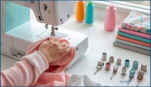 free arm and included presser feet