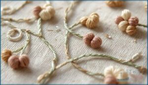 french knot and stem stitch