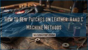 how to sew patches on leather