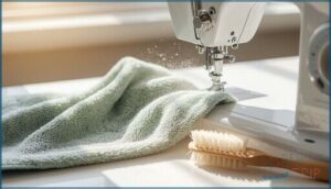 lint-free cloths and soft brushes