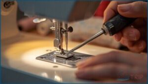 loosening the needle clamp screw