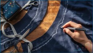 marking and cutting curved seams