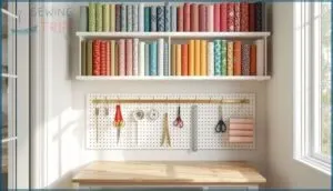maximizing vertical storage with shelves and pegboards
